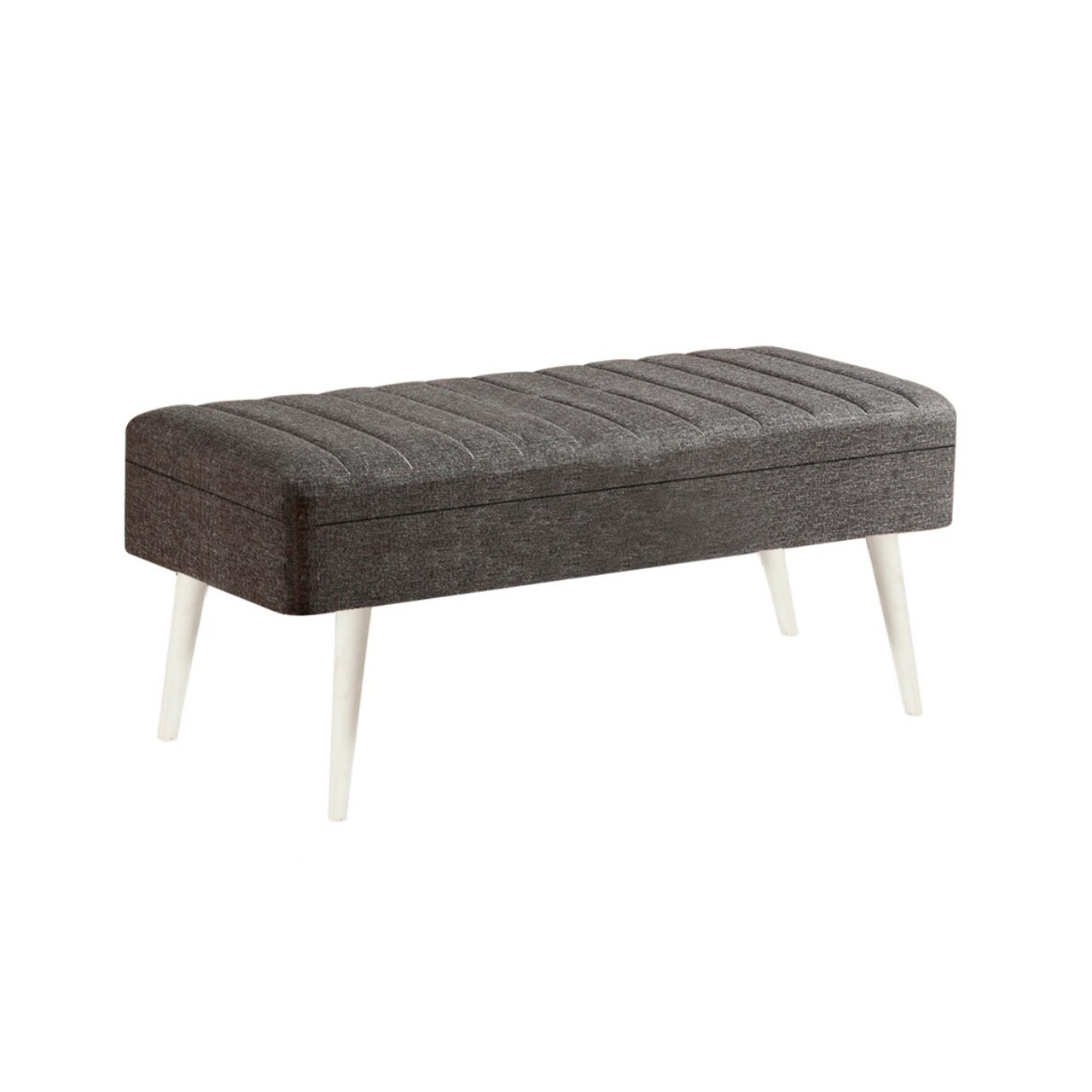 Banca, Hanah Home, Vina 1053, 90x39x40 cm, Alb / Antracit - imagine 6